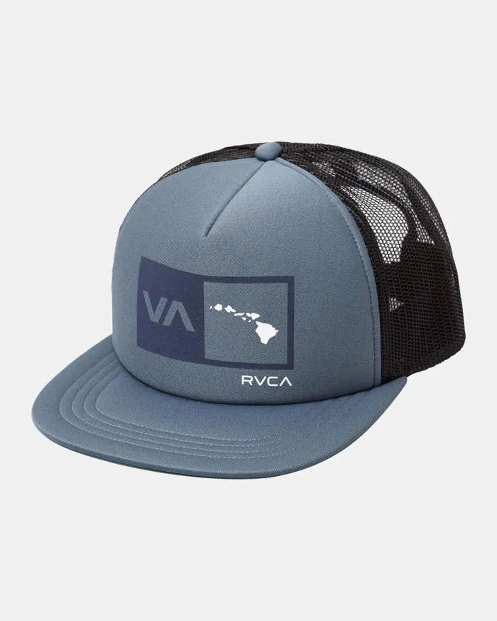 RVCA Hats Beanies ISLAND BALANCE FOAM TRUCKER Industrial Blue 8211 Men