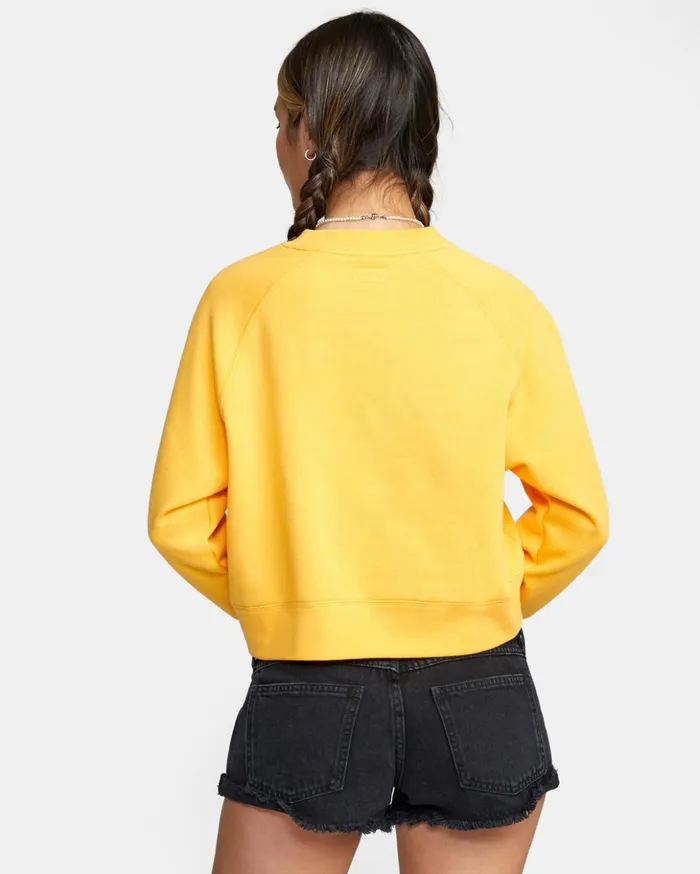 RVCA Hoodies Fleece Oasis Crewneck Sweatshirt Marigold 8211 Women