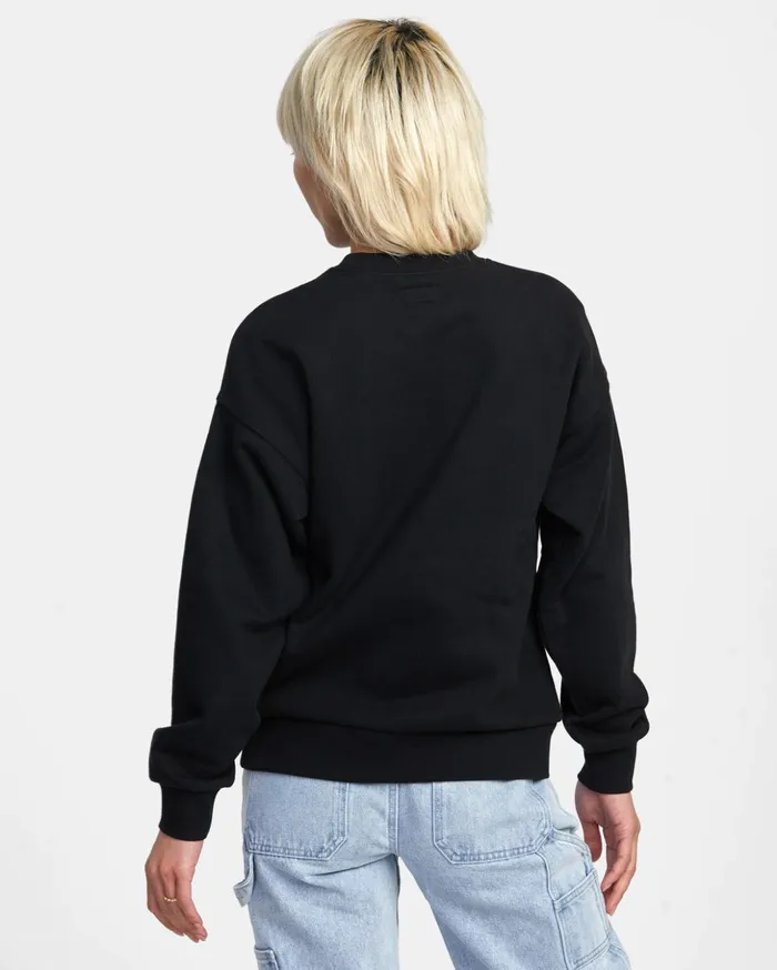 RVCA Hoodies Fleece RVCA Letterman Sweatshirt Rvca Black 8211 Women