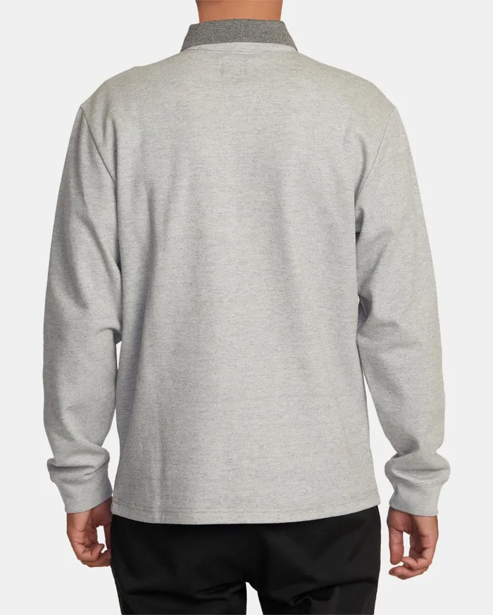 RVCA Hoodies Sweatshirts Fairfax Striped Long Sleeve Polo Shirt Cement 8211 Men RVCA Hoodies Sweatshirts Fairfax Striped Long Sleeve Polo Shirt Cement 8211 Men