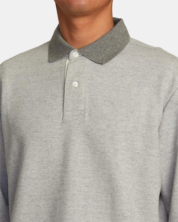 RVCA Hoodies Sweatshirts Fairfax Striped Long Sleeve Polo Shirt Cement 8211 Men RVCA Hoodies Sweatshirts Fairfax Striped Long Sleeve Polo Shirt Cement 8211 Men