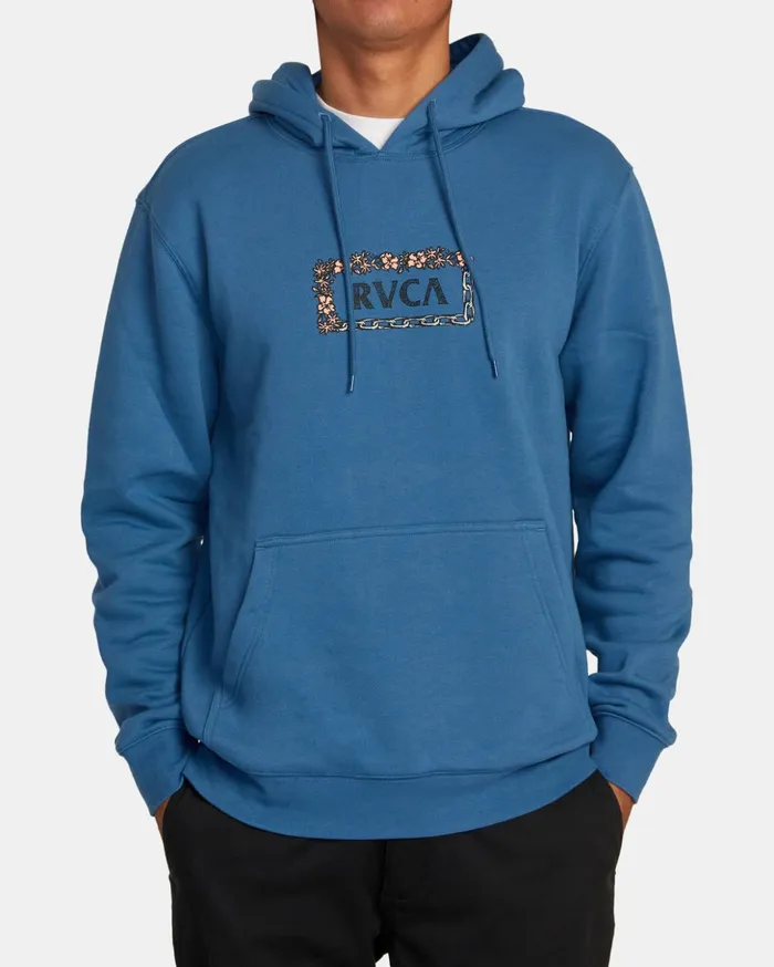 RVCA Hoodies Sweatshirts Food Chain Hoodie Cool Blue 8211 Men
