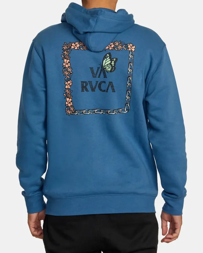 RVCA Hoodies Sweatshirts Food Chain Hoodie Cool Blue 8211 Men