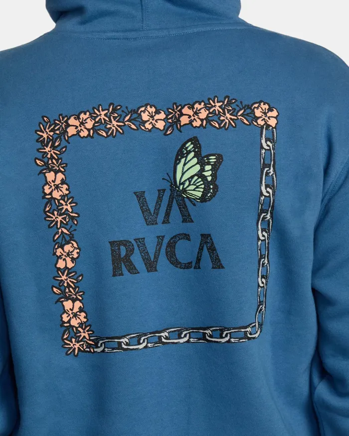 RVCA Hoodies Sweatshirts Food Chain Hoodie Cool Blue 8211 Men