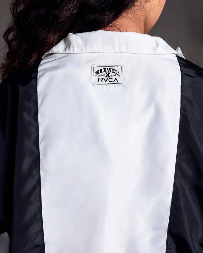 RVCA Jackets Throwback Windbreaker Jacket Blackwhite 8211 Women