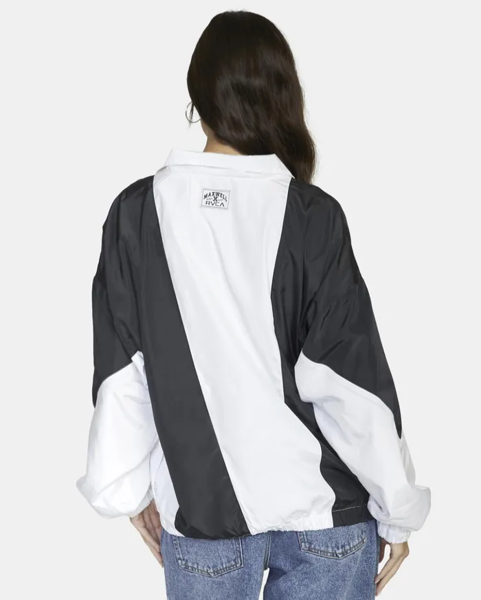 RVCA Jackets Throwback Windbreaker Jacket Blackwhite 8211 Women