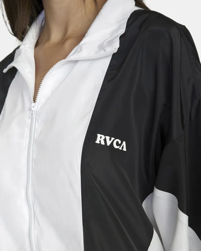 RVCA Jackets Throwback Windbreaker Jacket Blackwhite 8211 Women