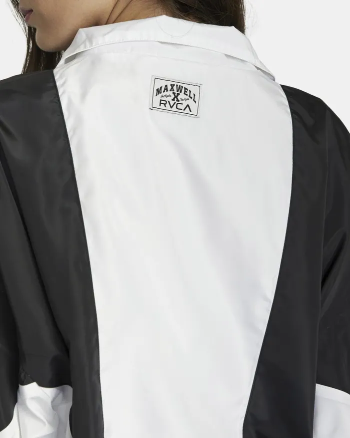 RVCA Jackets Throwback Windbreaker Jacket Blackwhite 8211 Women