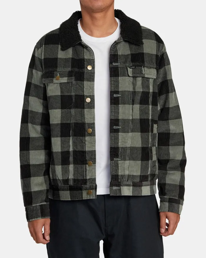 RVCA Jackets Waylon Corduroy Trucker Jacket Aloe 8211 Men
