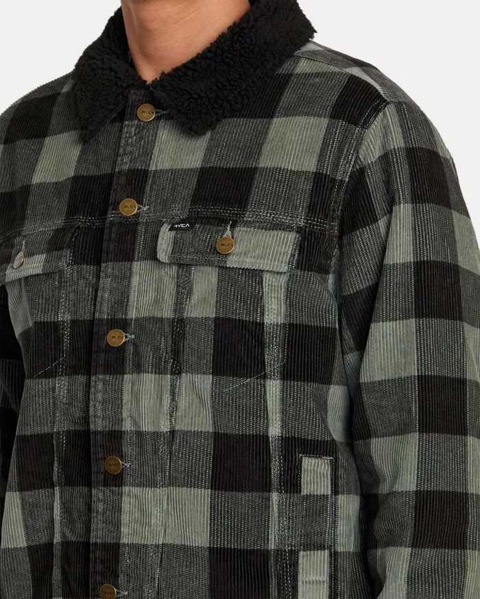 RVCA Jackets Waylon Corduroy Trucker Jacket Aloe 8211 Men