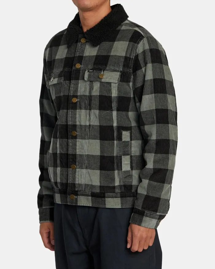RVCA Jackets Waylon Corduroy Trucker Jacket Aloe 8211 Men