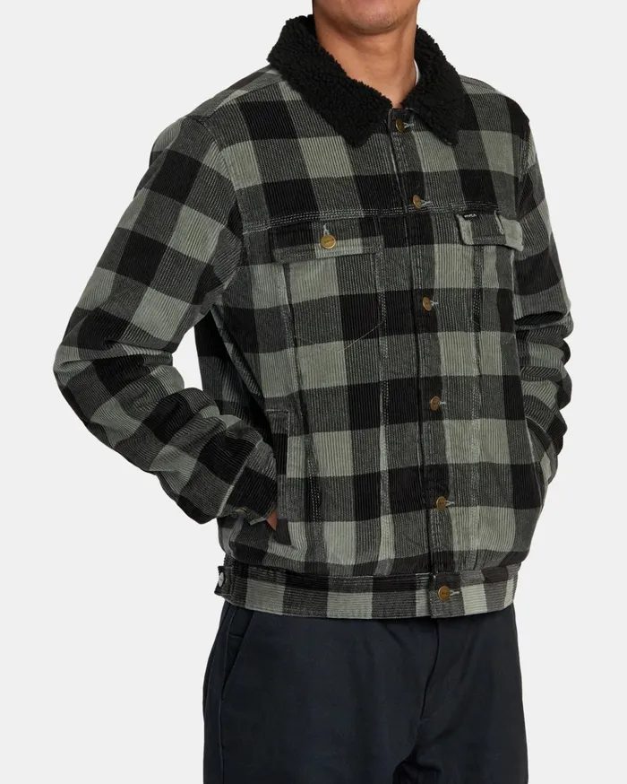 RVCA Jackets Waylon Corduroy Trucker Jacket Aloe 8211 Men