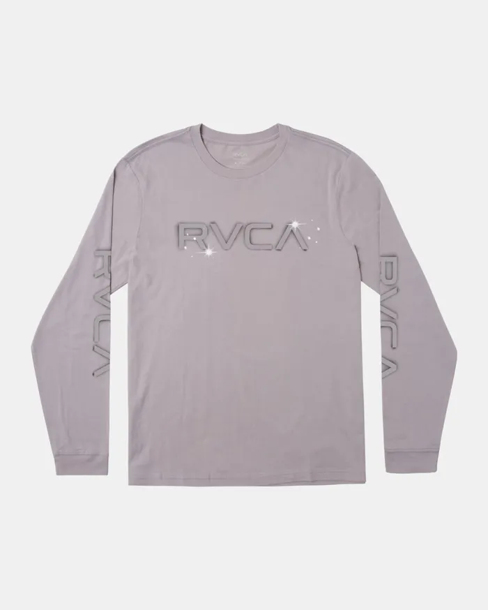 RVCA Long Sleeves Big Airbrush Long Sleeve TShirt Cement 8211 Men