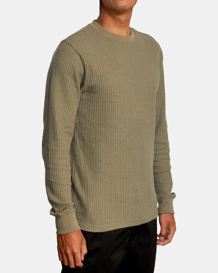 RVCA Long Sleeves Day Shift Long Sleeve Thermal Shirt Aloe 8211 Men