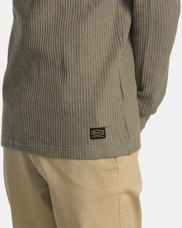 RVCA Long Sleeves Day Shift Long Sleeve Thermal Shirt Aloe 8211 Men
