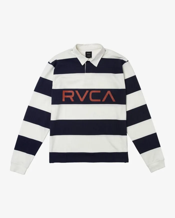 RVCA Long Sleeves Long Sleeve Polo Shirt Navy 8211 Men