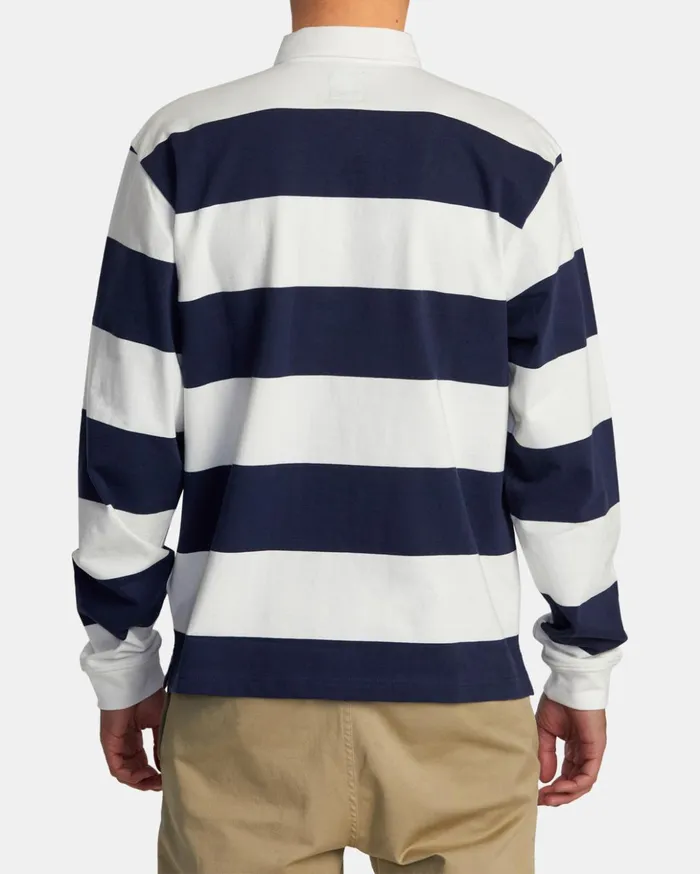 RVCA Long Sleeves Long Sleeve Polo Shirt Navy 8211 Men