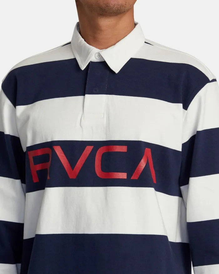 RVCA Long Sleeves Long Sleeve Polo Shirt Navy 8211 Men