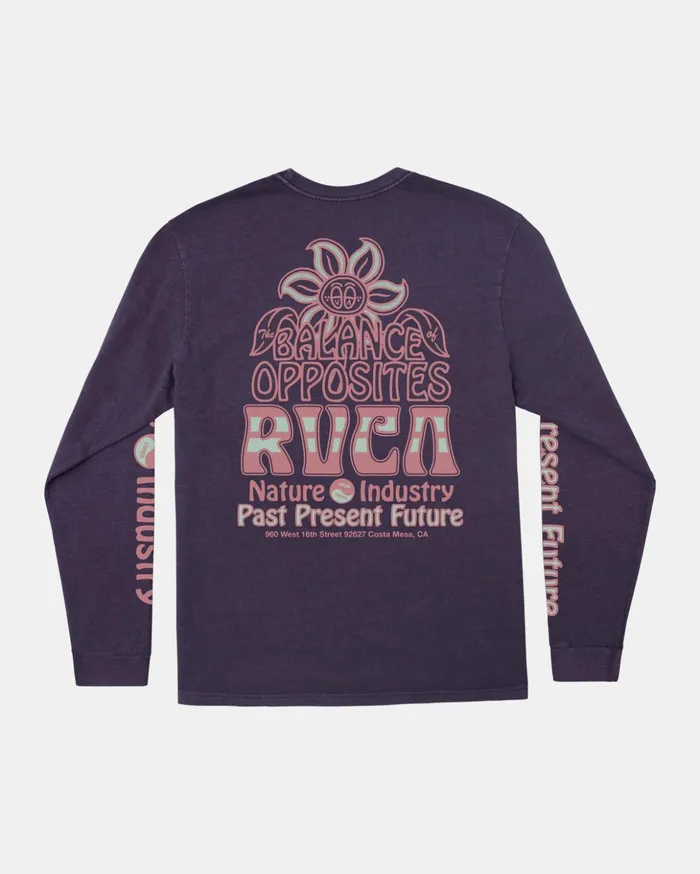 RVCA Long Sleeves Positive Growth Long Sleeve TShirt Dark Plum 8211 Men