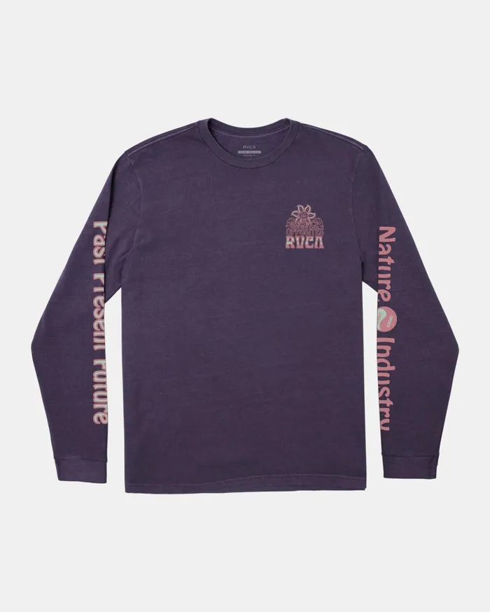 RVCA Long Sleeves Positive Growth Long Sleeve TShirt Dark Plum 8211 Men