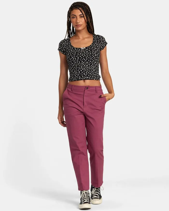 RVCA Pants Weekend Stretch Pants Mulberry 8211 Women