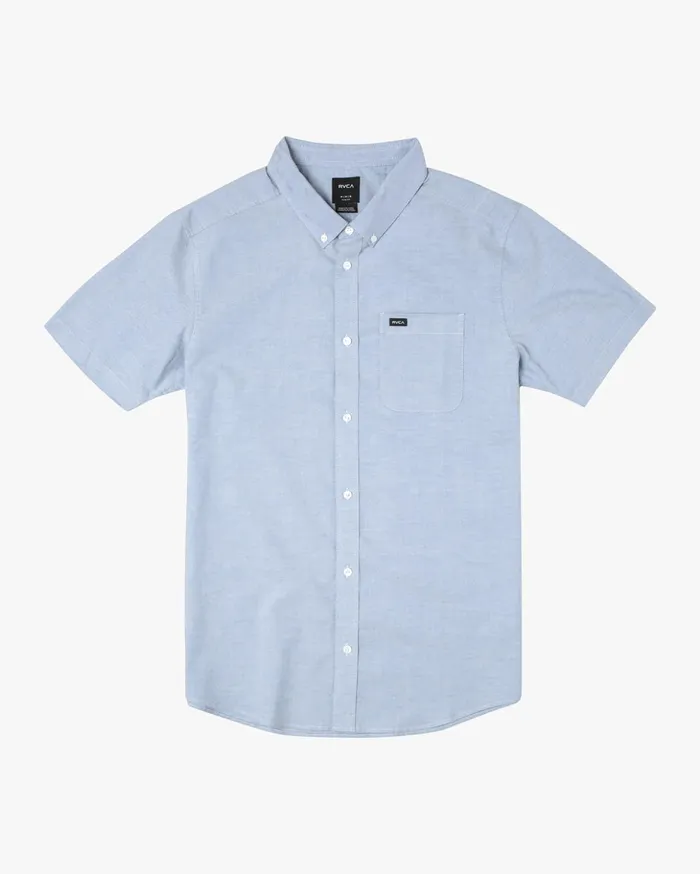 RVCA Shirts Flannels Boy039s Thatll Do Stretch Short Sleeve Shirt Oxford Blue 8211 Boys RVCA Shirts Flannels Boy039s Thatll Do Stretch Short Sleeve Shirt Oxford Blue 8211 Boys