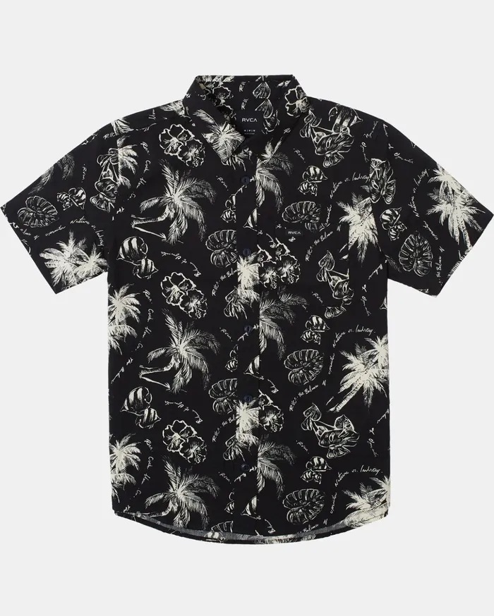 RVCA Shirts Flannels Boy039s Tropic Winds Short Sleeve Woven Shirt Black 8211 Boys RVCA Shirts Flannels Boy039s Tropic Winds Short Sleeve Woven Shirt Black 8211 Boys