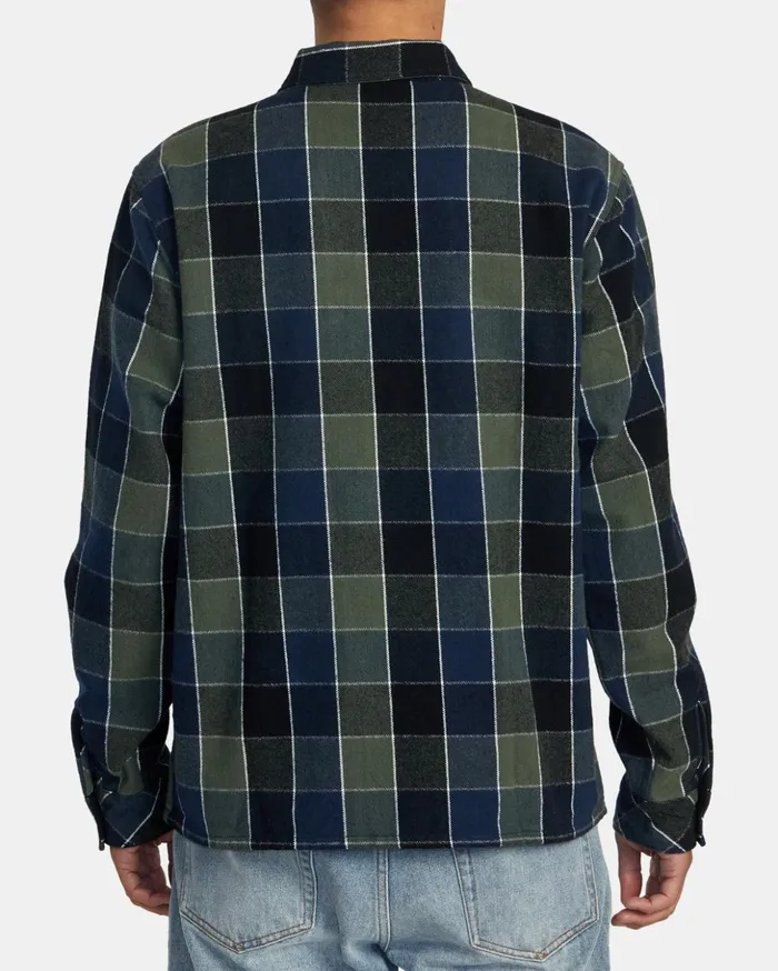 RVCA Shirts Flannels Flight Risk Shirt Jacket Olive 8211 Men