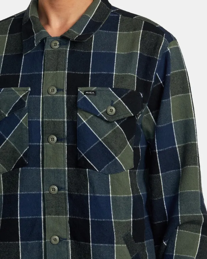 RVCA Shirts Flannels Flight Risk Shirt Jacket Olive 8211 Men
