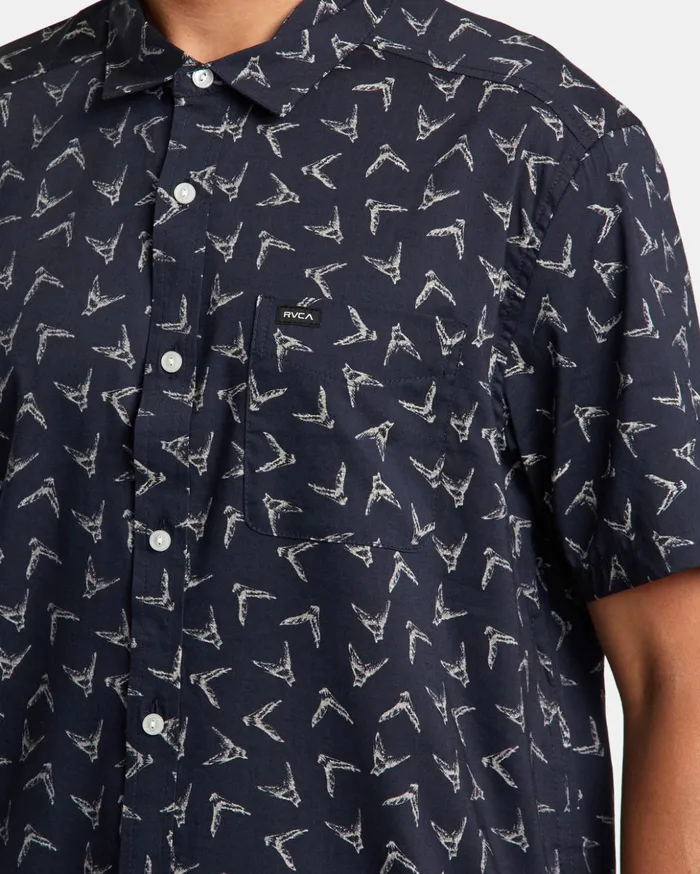 RVCA Shirts Flannels Hawaii Legend And Mana Short Sleeve Shirt Moody Blue 8211 Men RVCA Shirts Flannels Hawaii Legend And Mana Short Sleeve Shirt Moody Blue 8211 Men