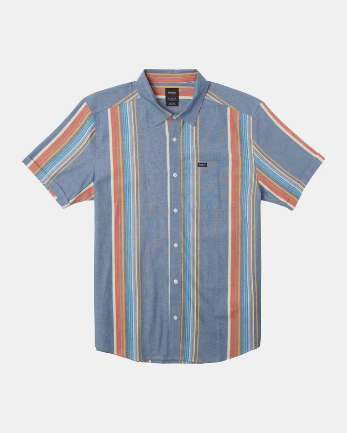 RVCA Shirts Flannels Mayday Stripe Short Sleeve Shirt Multi 8211 Men