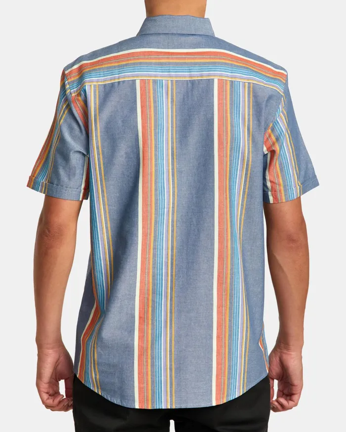 RVCA Shirts Flannels Mayday Stripe Short Sleeve Shirt Multi 8211 Men