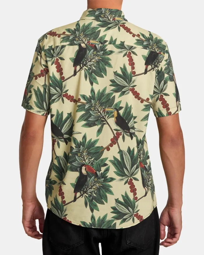 RVCA Shirts Flannels Pandemonium Short Sleeve Shirt Banana 8211 Men