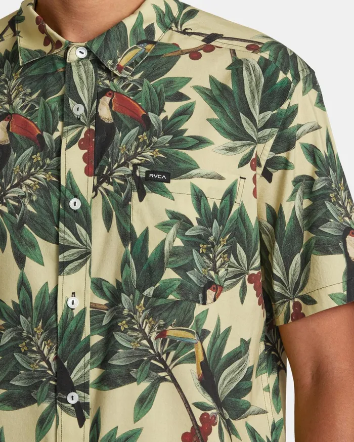 RVCA Shirts Flannels Pandemonium Short Sleeve Shirt Banana 8211 Men