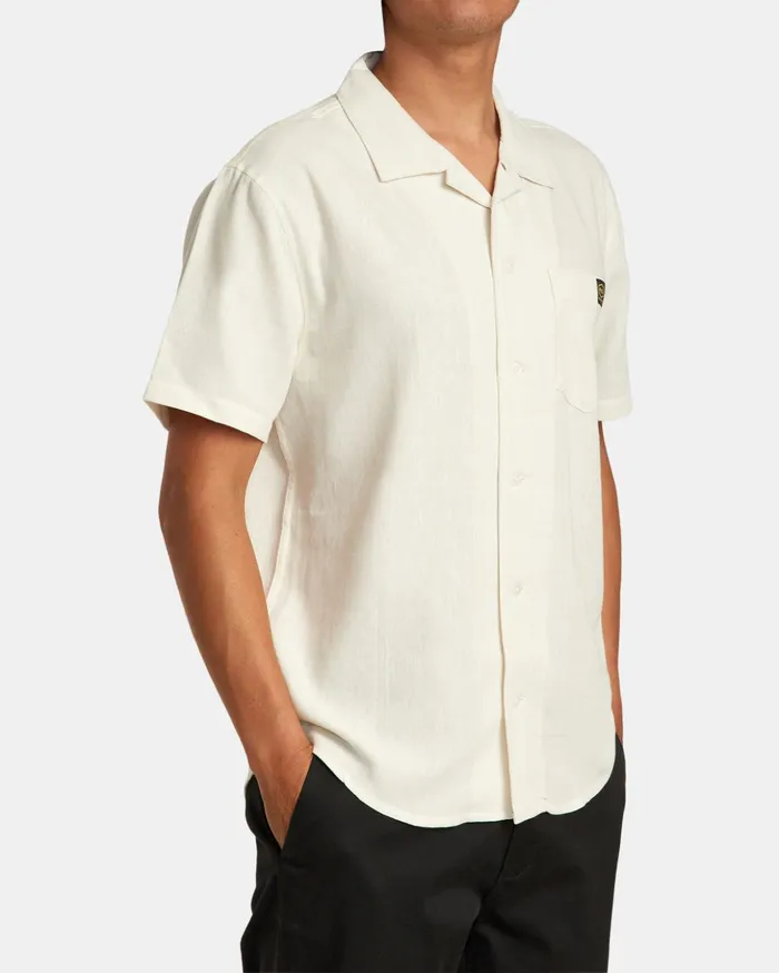 RVCA Shirts Flannels Recession Collection Day Shift Short Sleeve Shirt Silver Bleach 8211 Men RVCA Shirts Flannels Recession Collection Day Shift Short Sleeve Shirt Silver Bleach 8211 Men