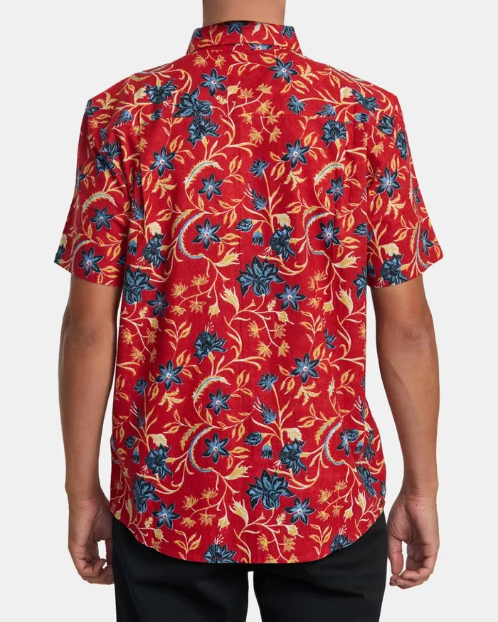 RVCA Shirts Flannels Rvgazi Short Sleeve Shirt Scarlett 8211 Men