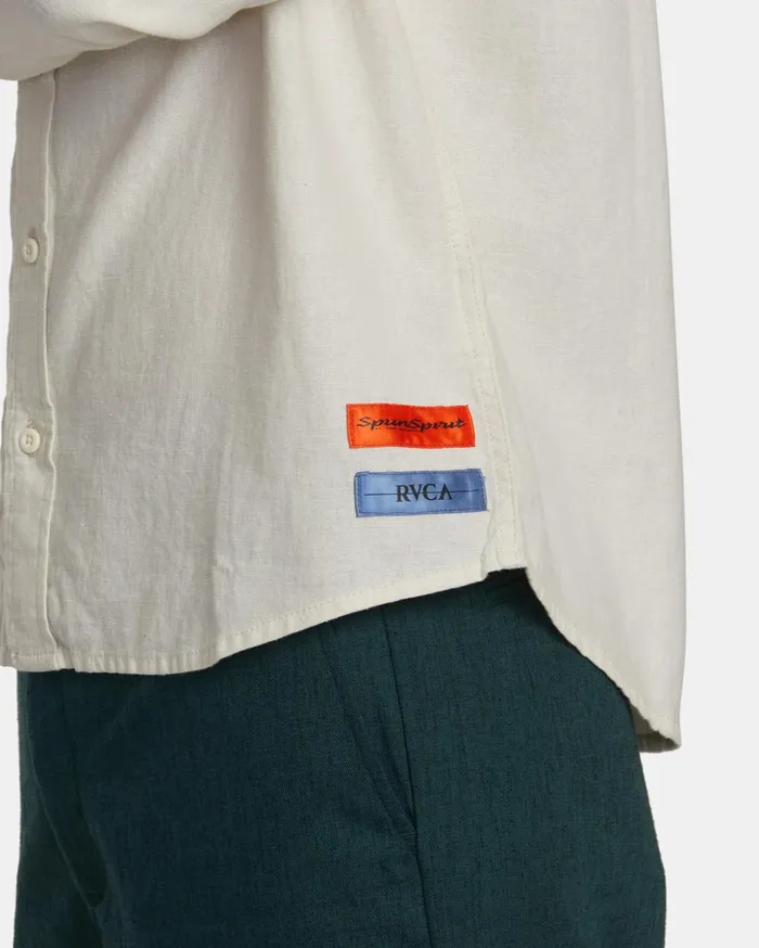 RVCA Shirts Flannels Spun Spirit Studio Long Sleeve Shirt Natural 8211 MenWomen RVCA Shirts Flannels Spun Spirit Studio Long Sleeve Shirt Natural 8211 MenWomen