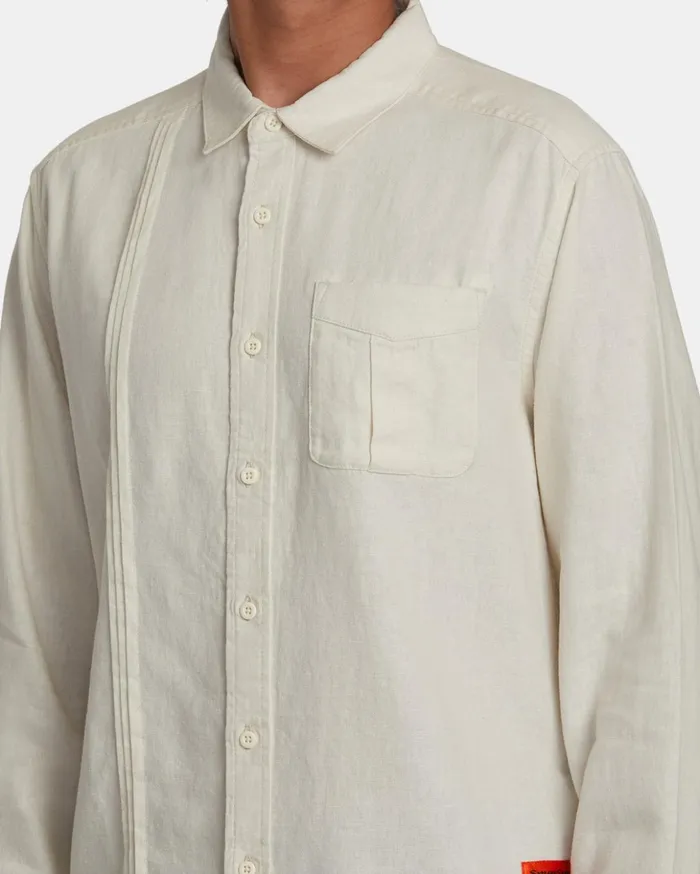 RVCA Shirts Flannels Spun Spirit Studio Long Sleeve Shirt Natural 8211 MenWomen RVCA Shirts Flannels Spun Spirit Studio Long Sleeve Shirt Natural 8211 MenWomen