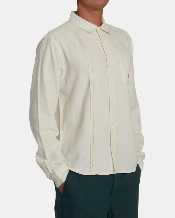 RVCA Shirts Flannels Spun Spirit Studio Long Sleeve Shirt Natural 8211 MenWomen RVCA Shirts Flannels Spun Spirit Studio Long Sleeve Shirt Natural 8211 MenWomen