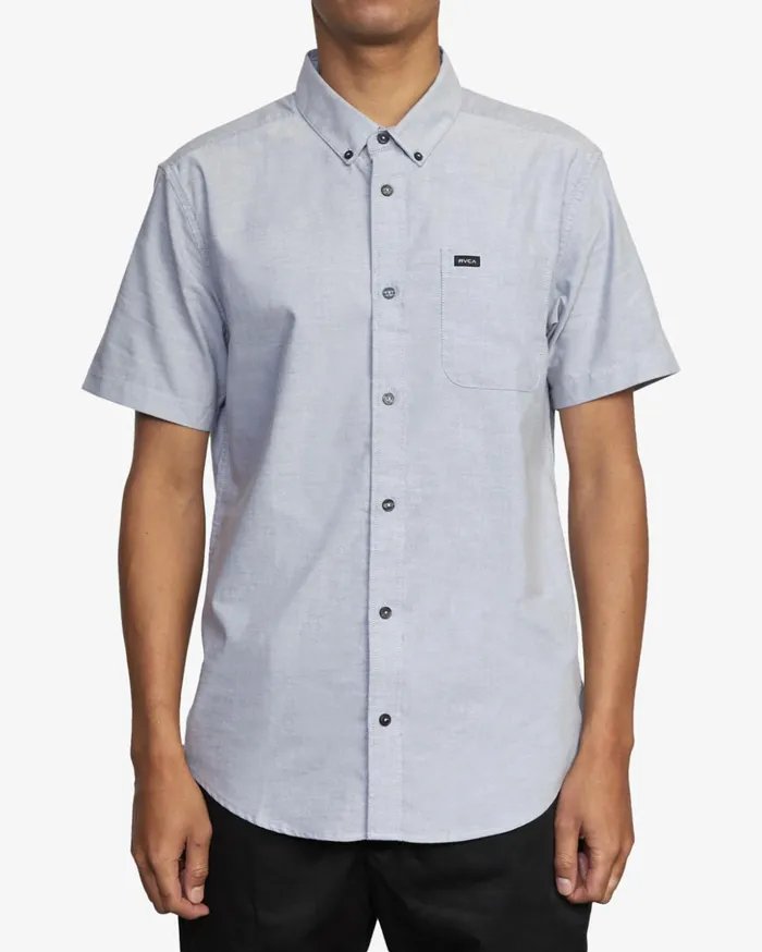 RVCA Shirts Flannels Thatll Do Stretch Short Sleeve Shirt Pavement 8211 Men