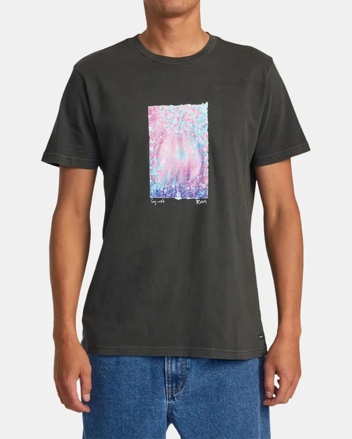 RVCA Short Sleeves Colin Sussingham Sag Web Tee Pirate Black 8211 Men