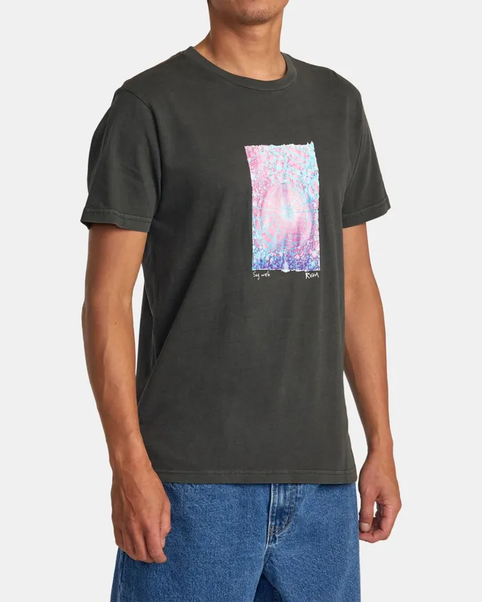 RVCA Short Sleeves Colin Sussingham Sag Web Tee Pirate Black 8211 Men