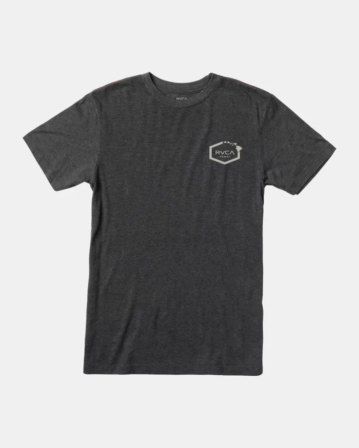 RVCA Short Sleeves Hawaii Hex Tee Black 8211 Men