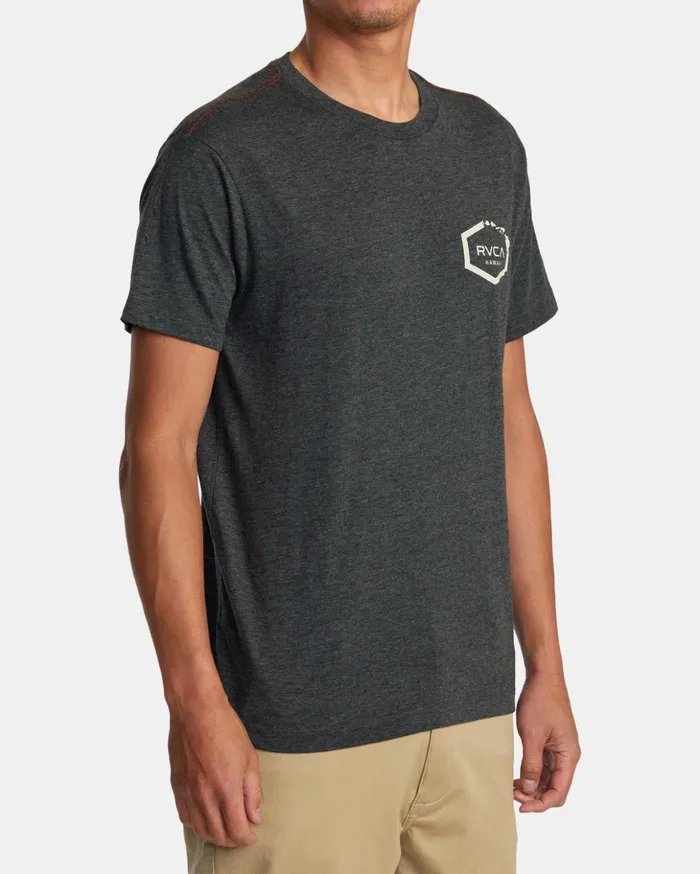 RVCA Short Sleeves Hawaii Hex Tee Black 8211 Men