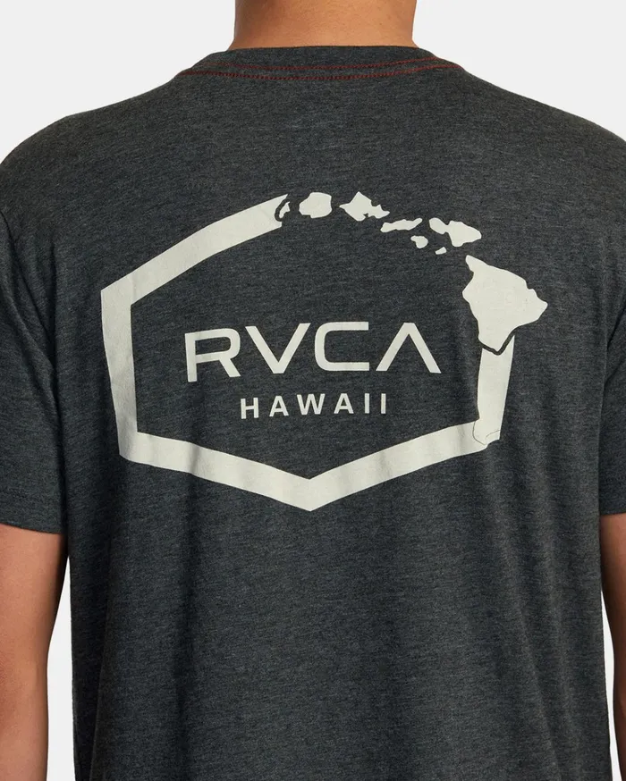 RVCA Short Sleeves Hawaii Hex Tee Black 8211 Men