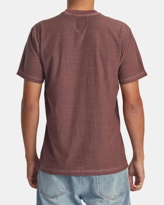 RVCA Short Sleeves PTC Stripe TShirt Red Earth 8211 Men