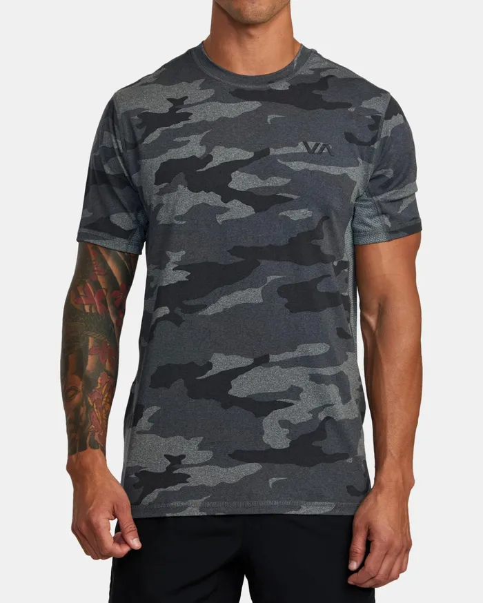 RVCA Short Sleeves Sport Vent Performance Tee Camo 8211 Men