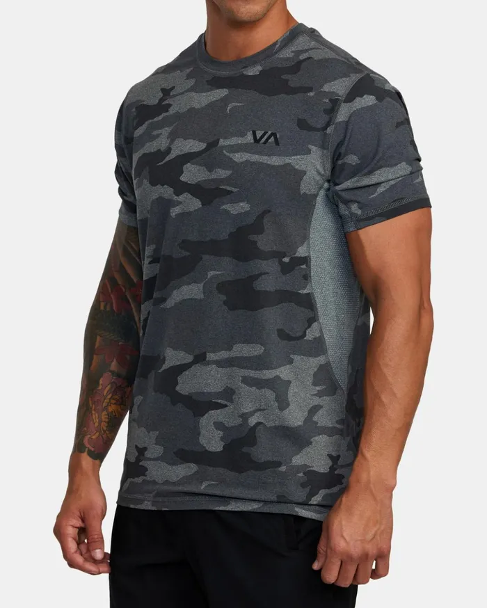 RVCA Short Sleeves Sport Vent Performance Tee Camo 8211 Men