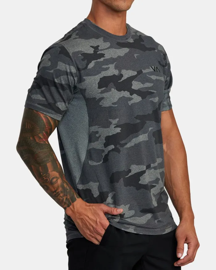 RVCA Short Sleeves Sport Vent Performance Tee Camo 8211 Men