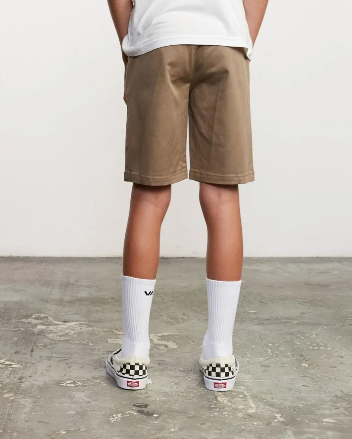 RVCA Shorts Boys Weekday Stretch Short Dark Khaki 8211 Boys